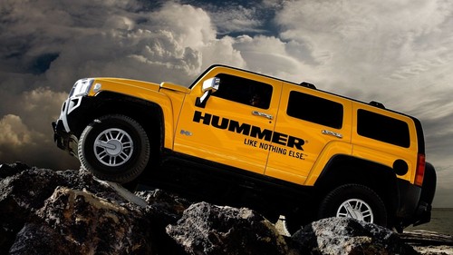 Car hummer vehicle - car, yellow