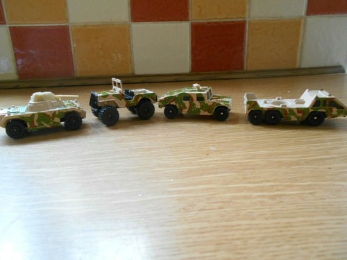 Four vintage matchbox military - four,