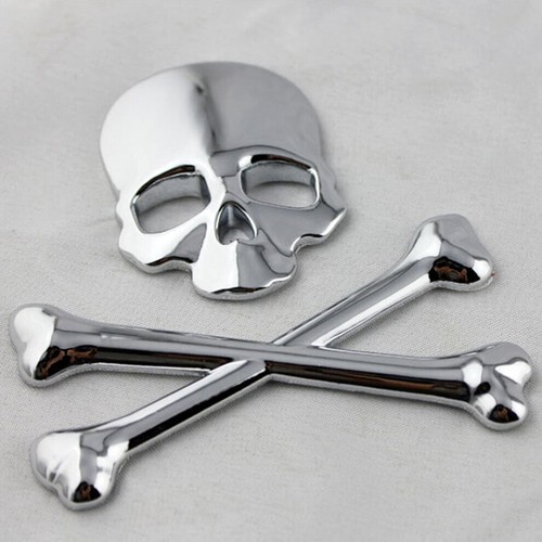 Metal skull head bone logo - skull,