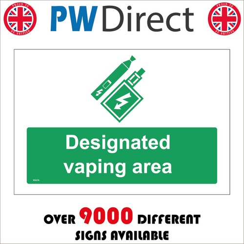 Sign designated vaping area - sign,
